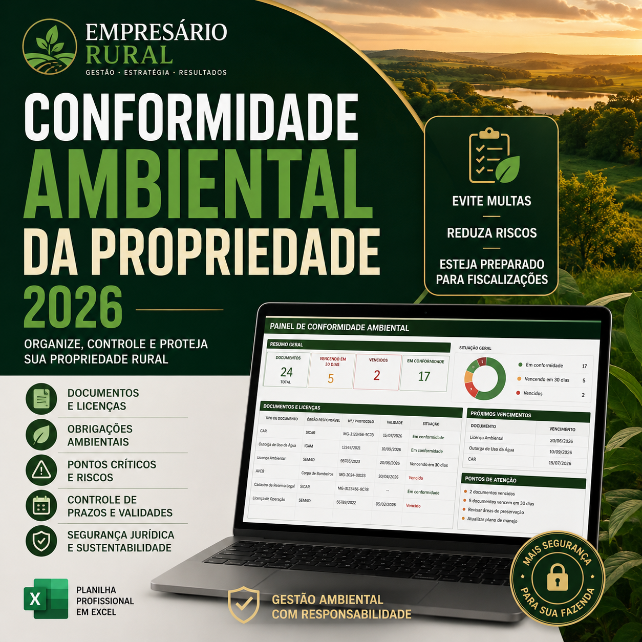 Capa da Planilha de Conformidade Ambiental 2026
